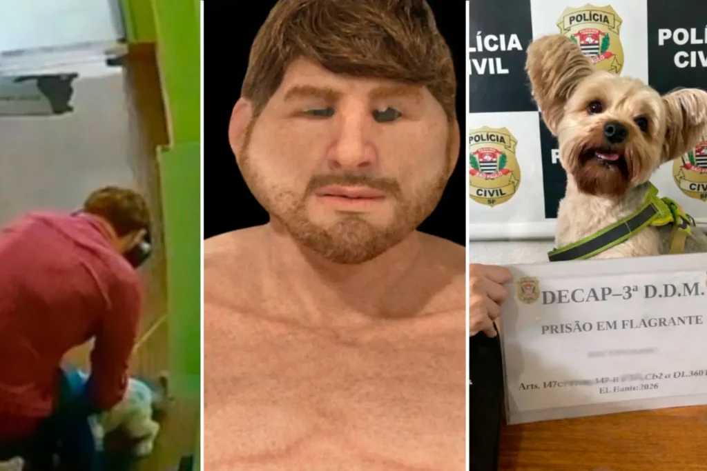 Homem usa máscara realista e furta cachorro da ex em pet shop de SP Homem usa mascara realista e furta cachorro da ex em pet shop de SP