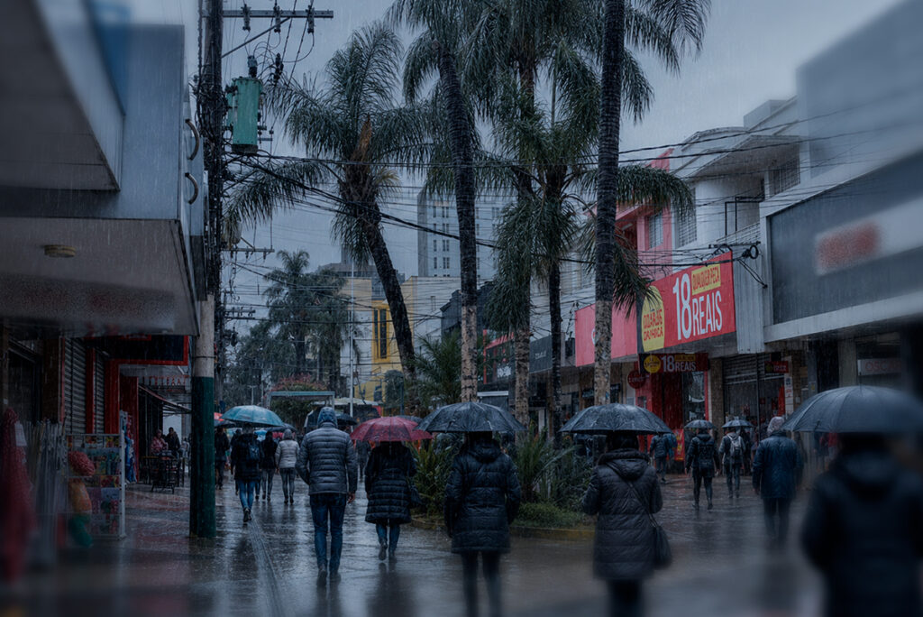 Frente fria avança trazendo chuva e queda expressiva da temperatura Frente fria avanca trazendo chuva e frio aracatuba e birigui