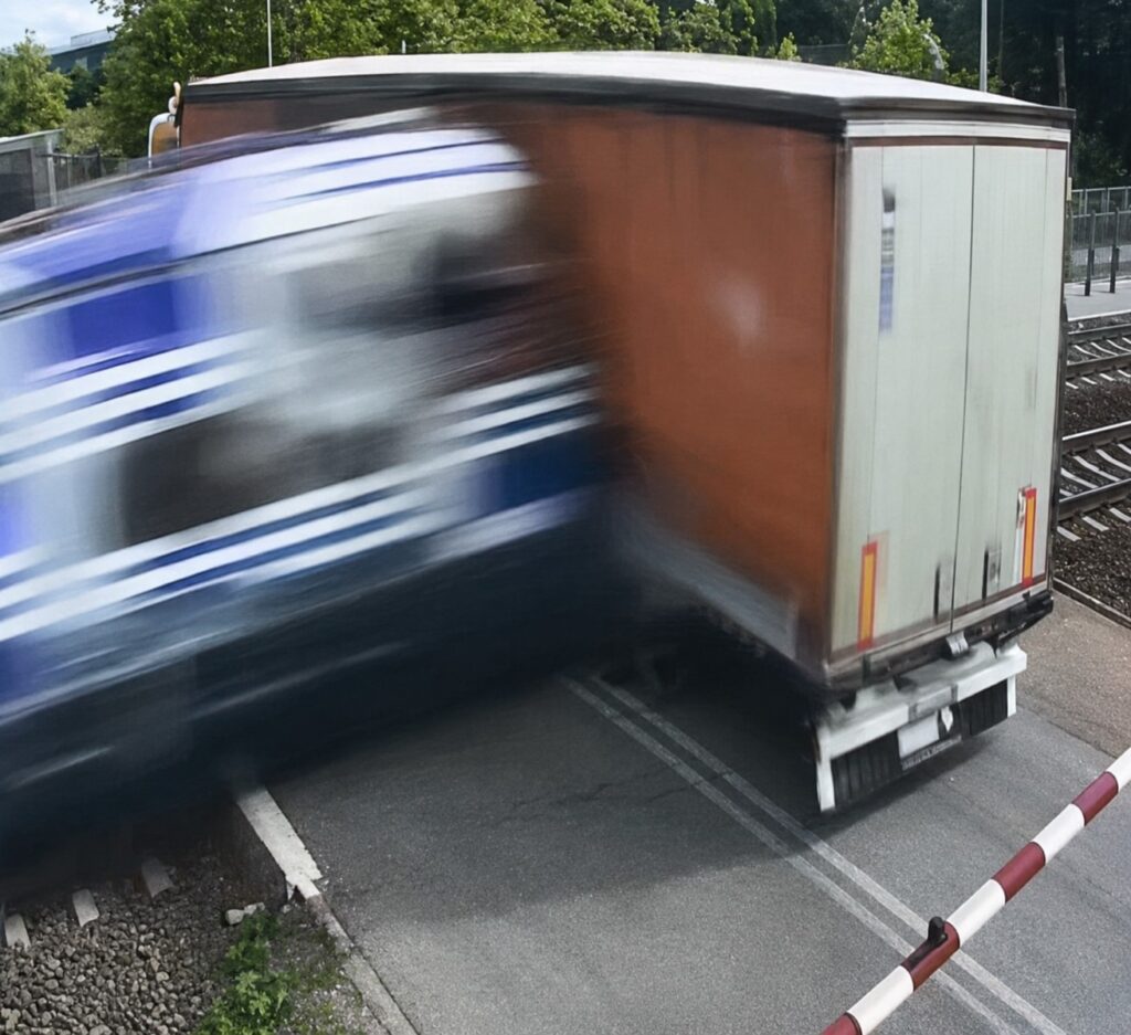 VÍDEO: Caminhão é atingido em cheio por trem caminhao e atingido em cheio por trem na polonia