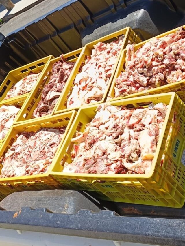 Vigilância descarta 175 kg de carne em fábrica de espetinhos interditada em Birigui