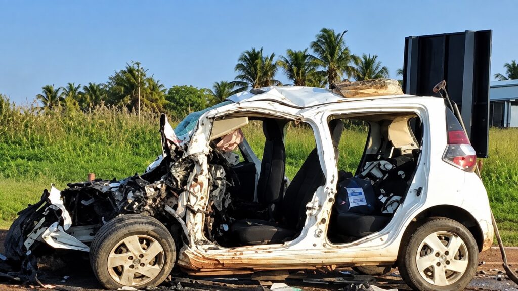 homem fica ferido em acidente na estrada