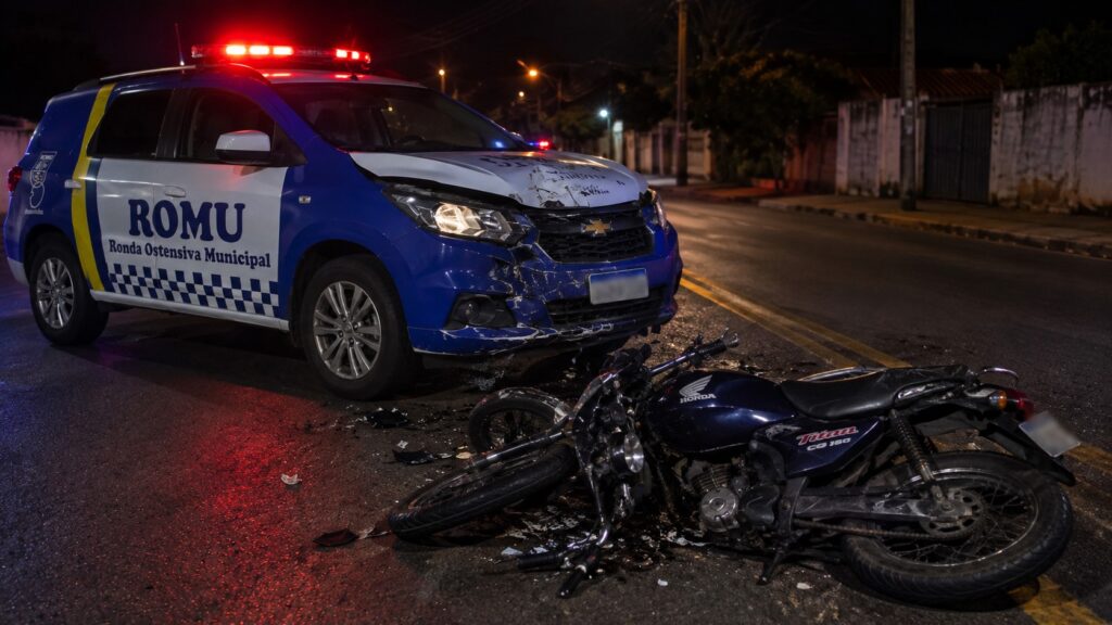 motociclista alcoolizado bate de frente em viatura da guarda em aracatuba